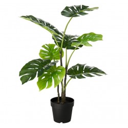 Kunstplant Monstera H90 incl. grijze stenen pot