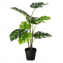 Kunstplant Monstera H90 incl. grijze stenen pot