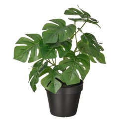 Kunstplant Monstera H32 incl. grijze stenen pot