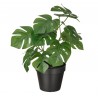 Kunstplant Monstera H32 incl. grijze stenen pot